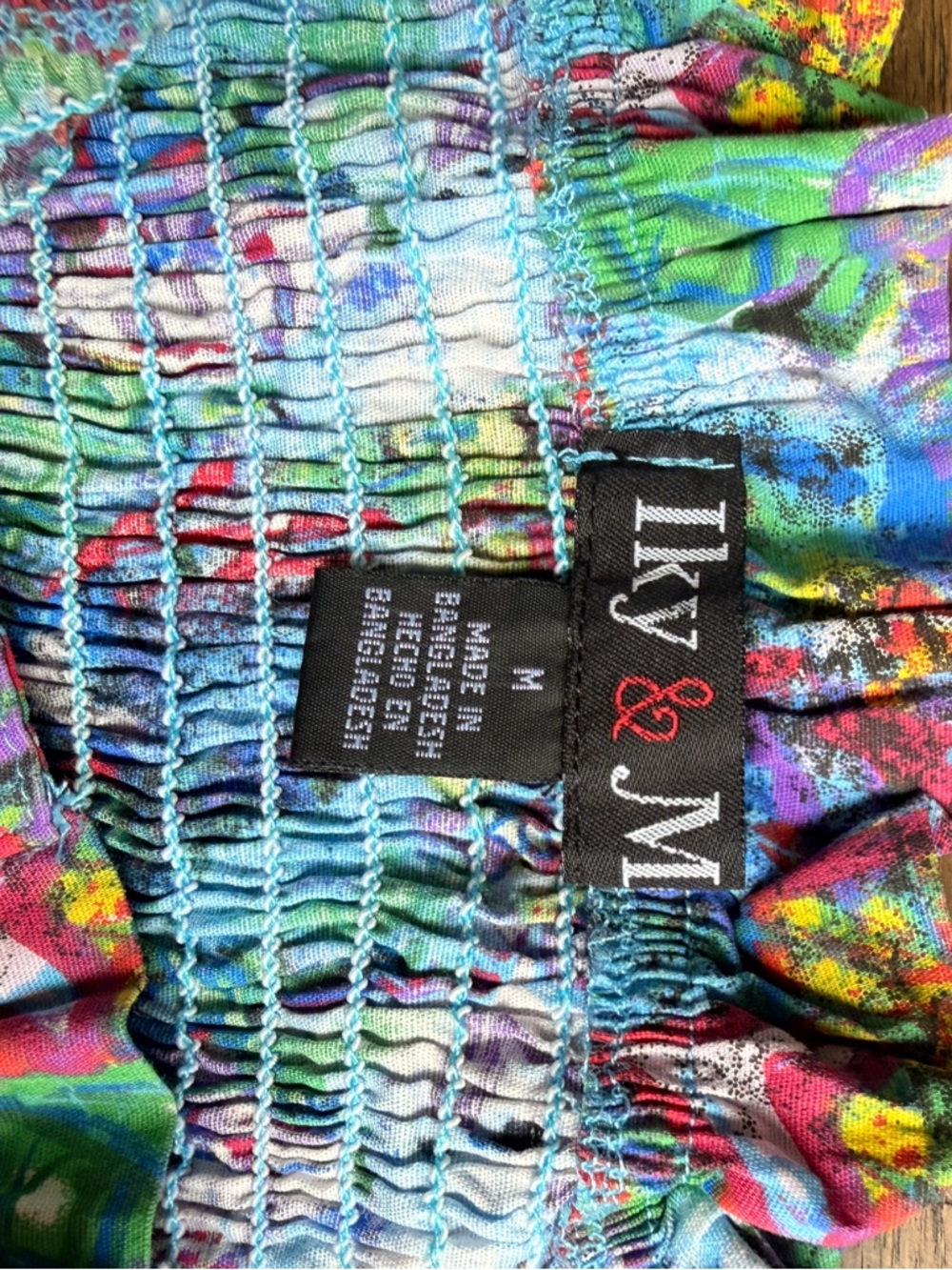 IKY‎ & Me Smocked Tube Top Y2K Festival Art Girl Boho Coachella Fairy Cotton - Picture 4 of 10